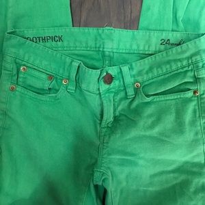 J.Crew Green “Toothpick Ankle” Jeans